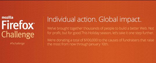 Firefox Challenge 2012 – Mozillas Spenden-Marathon geht in die 2. Runde