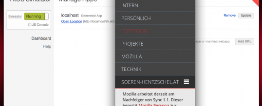 Firefox OS Apps mit dem Firefox OS Simulator auf dem Desktop testen