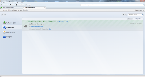 Thunderbird Add-on Manager
