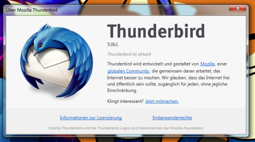 Thunderbird Infodialog