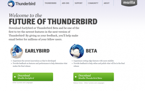 Thunderbird Homepage Channels