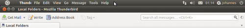 Thunderbird Ubuntu Globales Menü