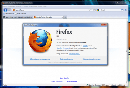 Firefox 12 im Firefox 3.6-Design