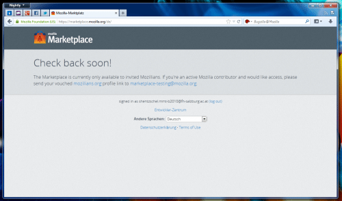 Mozilla Marketplace Keine Berechtigung