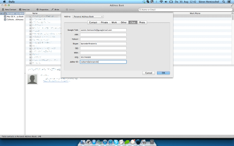Thunderbird Instant Messaging Adressbuch