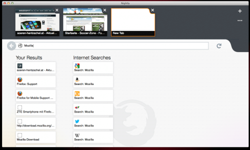 Firefox Metro Preview Neuer Tab