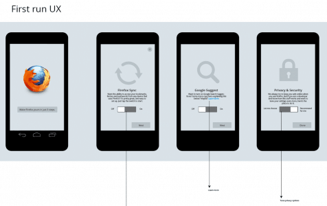 Firefox Mobile First Run UI
