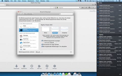 Mac OS X 10.8 Notification Center Firefox
