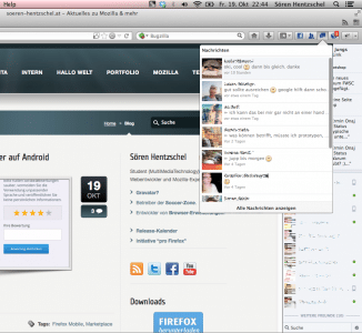 SocialAPI Facebook-Integration in Firefox