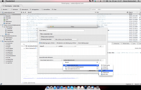 Thunderbird 19 Filter-Dialog