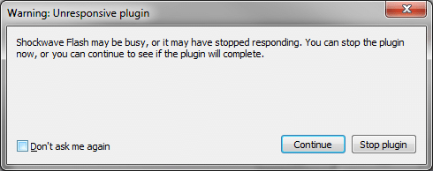 Warning Unresponsive Plugin