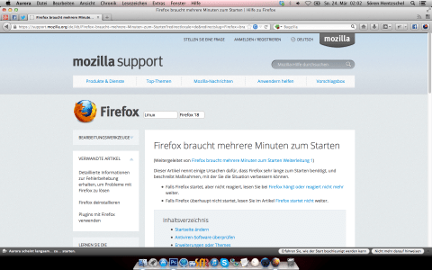 Firefox 21 Langsamer Start