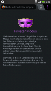 Firefox Mobile Privater Modus