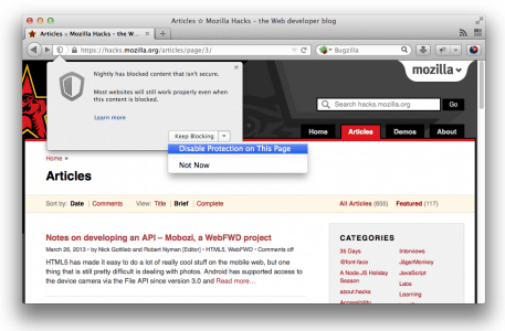 Firefox 23 Mixed Content Blocker