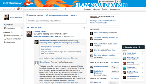 Yammer Mozilla