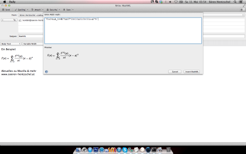 Thunderbird & MathML mit Mathbird