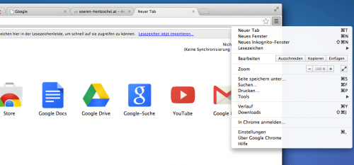 Australis Chrome Vergleich: Menü Chrome