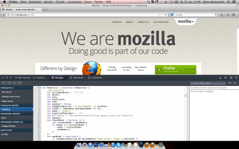 Firefox 22 Entwickler-Werkzeuge