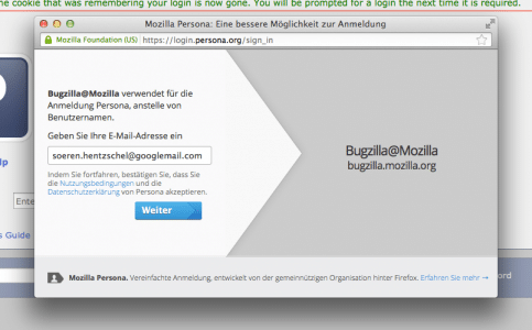 Mozilla Persona & Google Mail