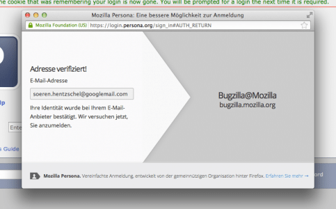 Mozilla Persona & Google Mail