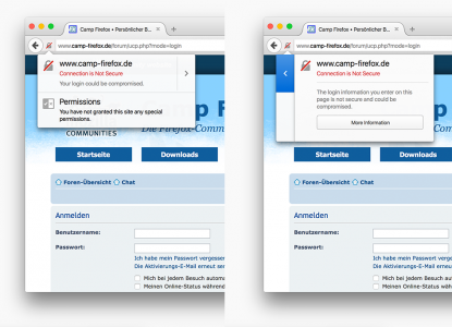 Firefox 44 Loginfeld auf HTTP-Seite