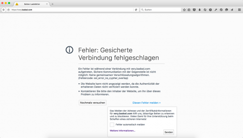 SSL Verschlüsselungsfehler