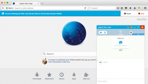 Firefox Hello in Firefox 45