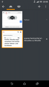 Firefox 44 Android Tab-Übersicht