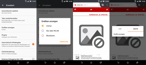 Firefox 45 für Android: Grafiken blockieren