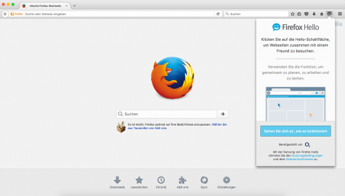 Firefox Hello 1.1 Tour