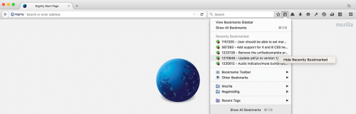 Firefox 49 Lesezeichen-Menü