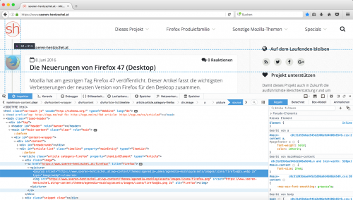 Firefox 47 Entwickler-Werkzeuge Theme