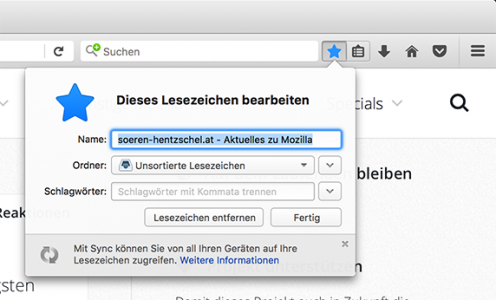 Firefox 47 Lesezeichen