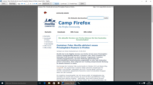 Firefox 49 Druckansicht Normal