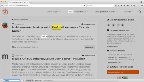Firefox 50 Suchleiste