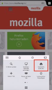 Firefox für iOS: Startseite