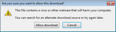 Firefox 48: Schädliche Downloads Warnung Dialog