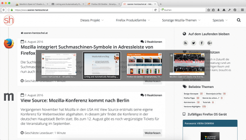 Firefox 50: Tab-Wechsel per Tastatur