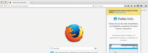 Firefox Hello in Firefox 48.0.1