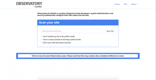 Observatory by Mozilla