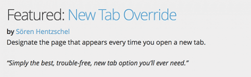 New Tab Override: Mozilla Featured Add-on Dezember 2016