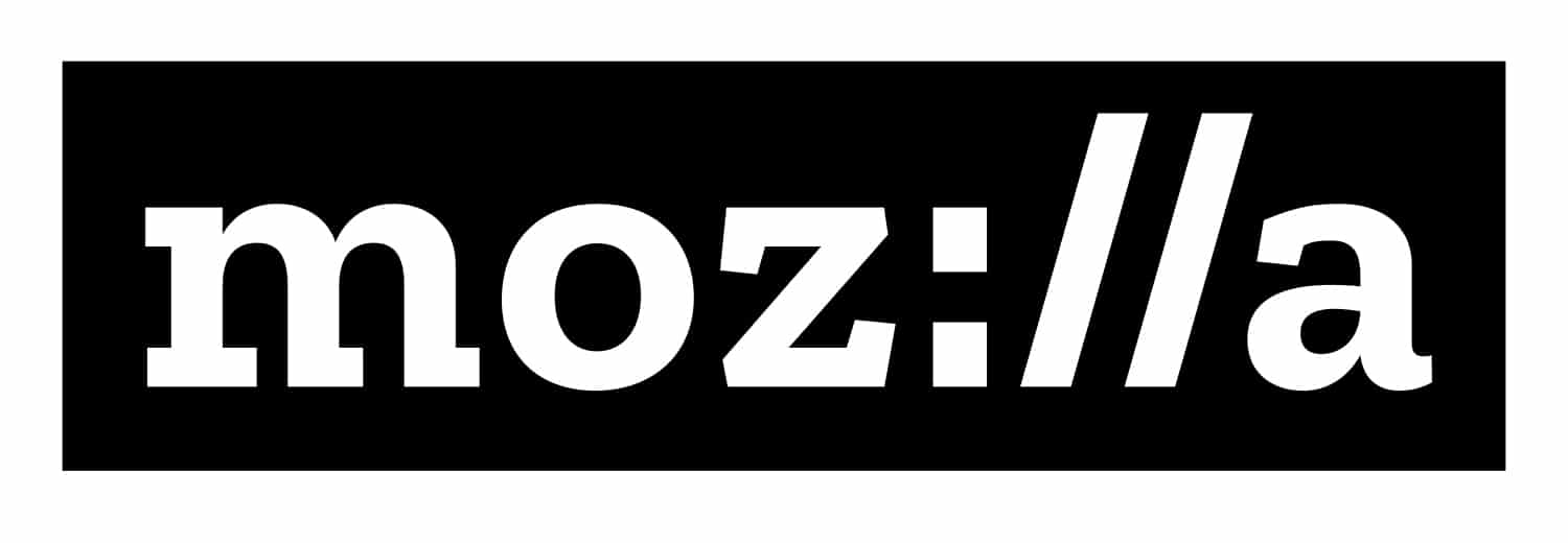 Das neue Mozilla Logo: Weiß auf Schwarz. Die bekannten, häufig mit Protokoll assoziierten :// sind der Mittelpunkt des Logos (Quelle: Soeren-Hentzschel.at)