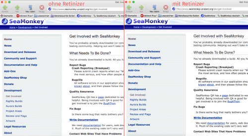 SeaMonkey und HiDPI-Bildschirme