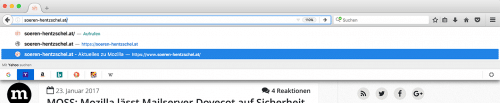 Suchmaschinen in Adressleiste Firefox 51