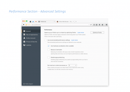 Firefox Performance-Einstellungen