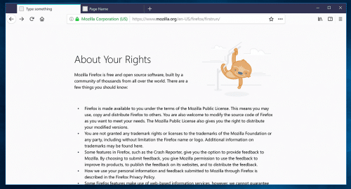 Photon Firefox 57 about:rights