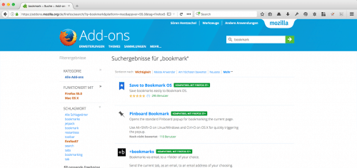 WebExtensions auf addons.mozilla.org