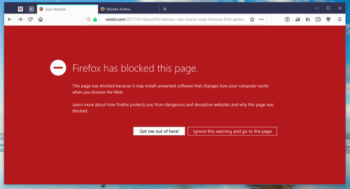 Photon Firefox 57 Webseite blockiert