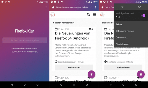 Firefox Klar für Android