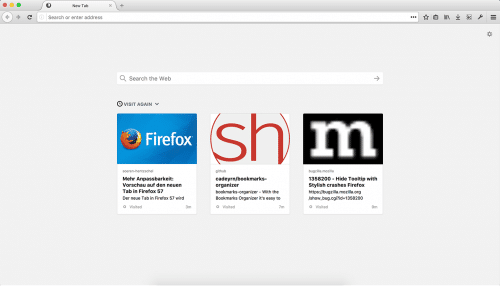 Neuer Tab Firefox 57